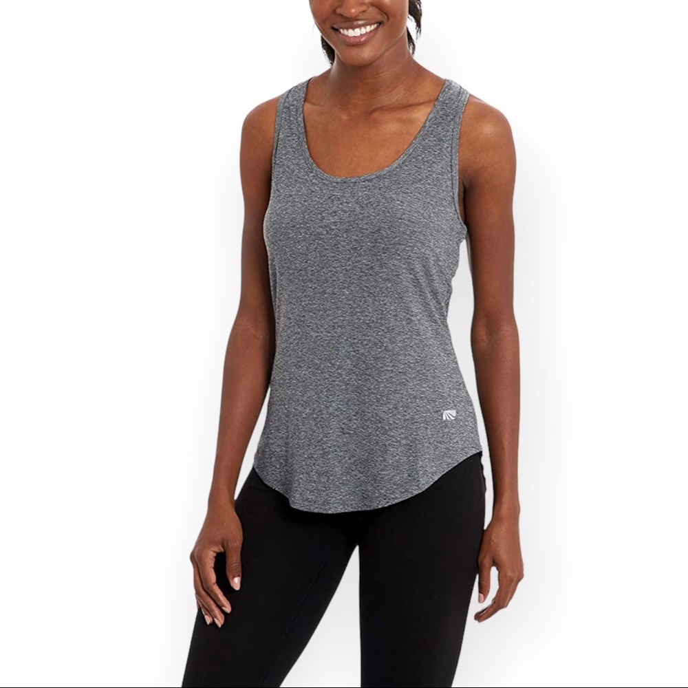 NWT Marika Athletic Tank Top Dry Wik Open Back MLT2807A Dark Gray Medium